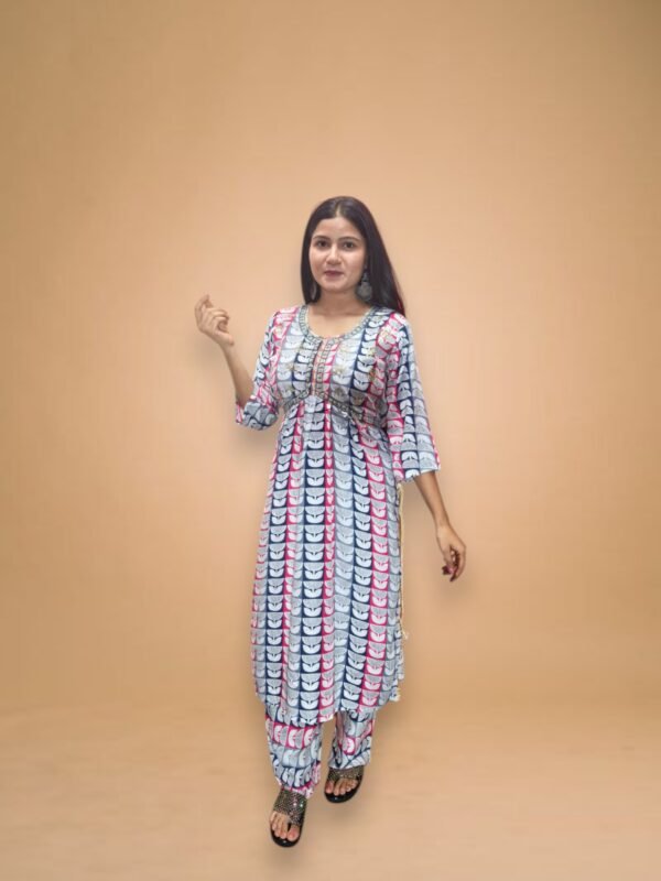 Women's Multi Color Printed Kurti with Matching Pant